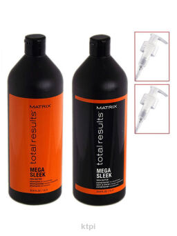 Matrix Mega Sleek Szampon 1l+Odżywka 1l+2 X Pompka