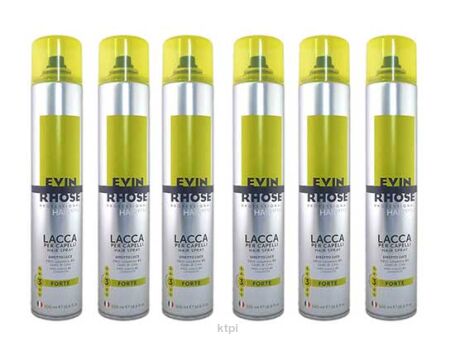 Evin Rhose Zestaw 6 Lakierów Do Włosów Forte Hold Mocny 500ml