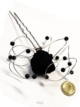 Ozdoba Do Włosów Róża Czarna Kokówka