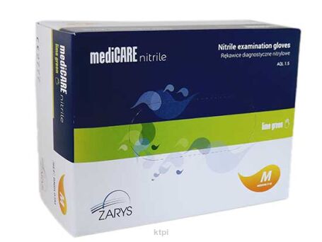 Rękawice Nitrylowe Bezpudrowe 50 szt. Limonkowe M