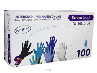 Rękawiczki Nitrylowe Bezpudrowe 100szt Niebiesk S