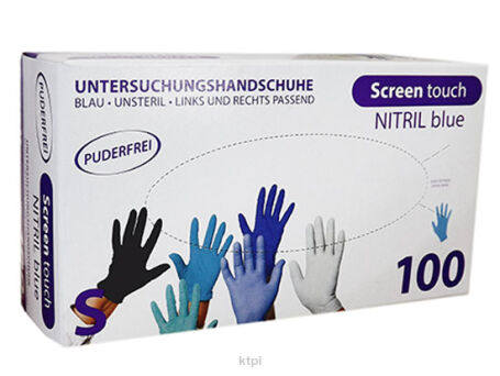 Rękawiczki Nitrylowe Bezpudrowe 100szt Niebiesk S