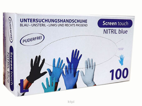 Rękawiczki Nitrylowe Bezpudrowe 100szt Niebiesk L
