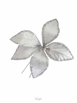 Ozdoba Do Włosów Kwiatek Brokat Srebrny Kokówka