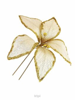 Ozdoba Do Włosów Kwiatek Z Brokatem Złoty Kokówka
