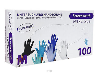 Rękawiczki Nitrylowe Bezpudrowe 100szt Niebiesk M